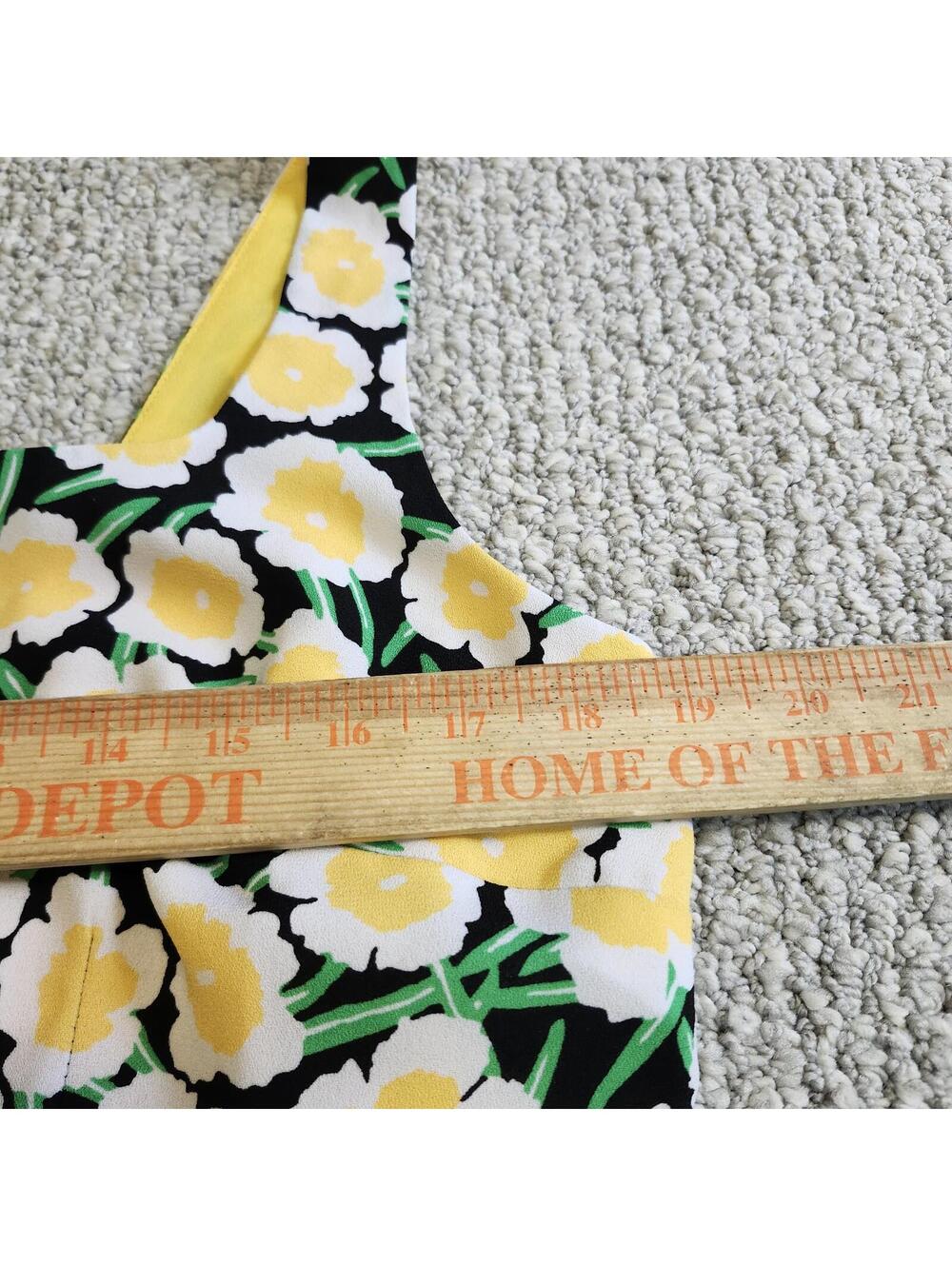 Diane Von Furstenberg Sleeveless Floral Summer Dress Yellow White Green Black 14 - Picture 7 of 8